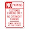 Signmission No Parking Customer Parking Only No Overnight Parking Towing Enforced at Your Expense, A-1824-23754 A-1824-23754 - alternate 1